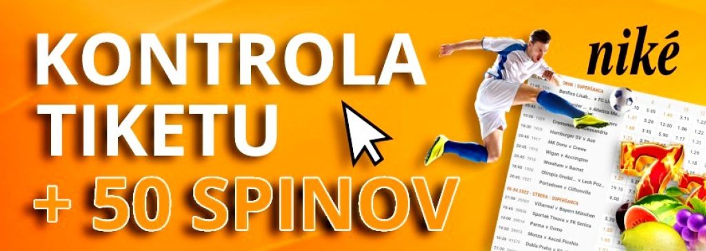 kontrola tiketu nike a 50 spinov