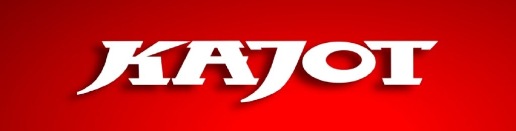 KAJOT kasino biele logo na červenom podklade