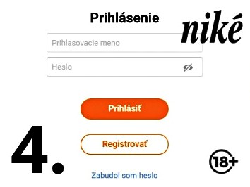 Nike prihlasenie 4. krok - prihlasovací a registračný formulár - kam vyplniť svoje údaje