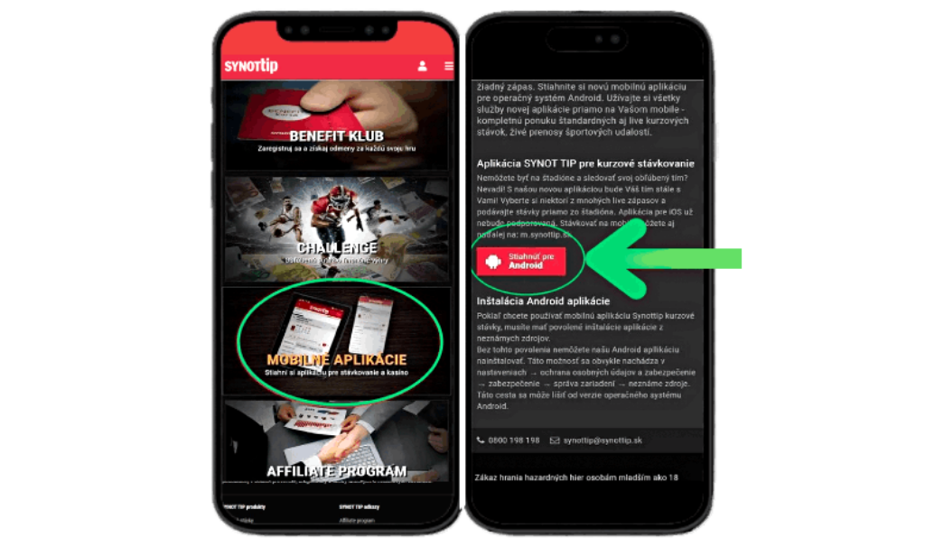 Synottip automaty v casino aplikácii