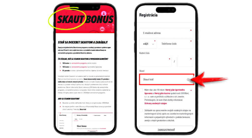 Skaut promo kód Doxxbet na mobile v APK