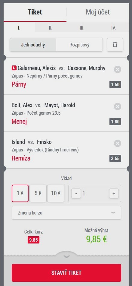 Doxxbet stávkový TIKET