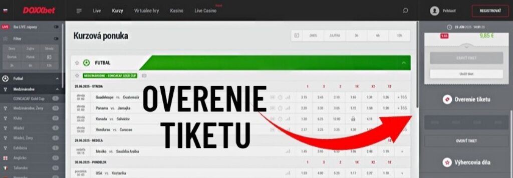 overenie tiketu doxxbet šípka tu