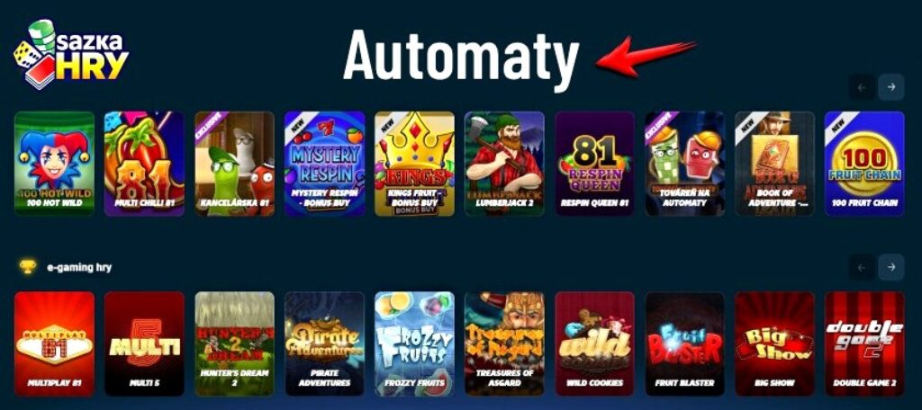 Sazka casino hry AUTOMATY