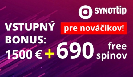 SYNOTTIP BONUS: 1500€ + 690 SPINOV!